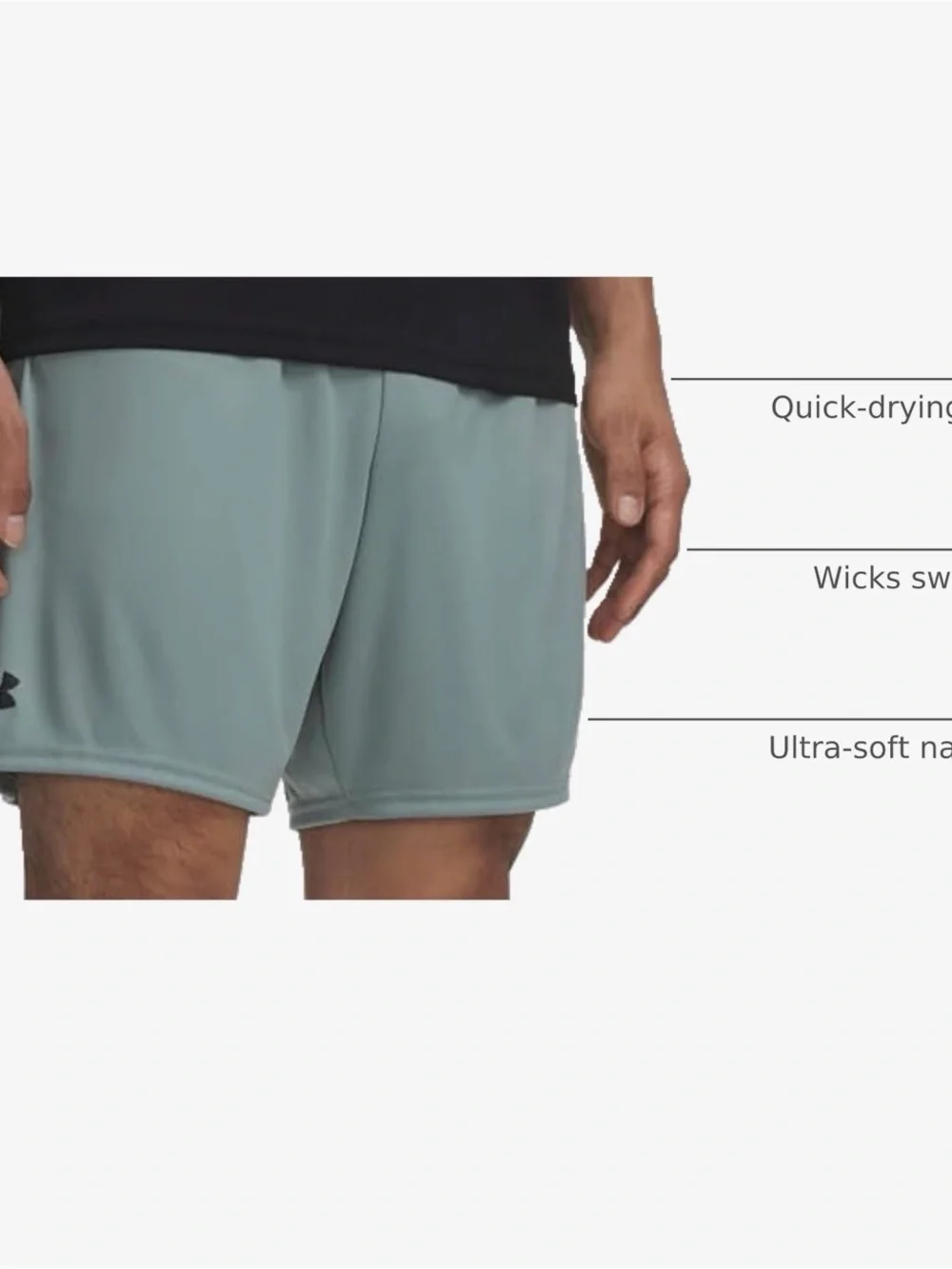 Under Armour UA Tech Vent 7" Shorts 1386969-348 Green Men's Size L - Picture 3 of 7